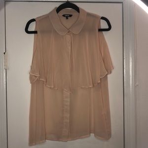 ASOS Sleeveless Button Front Ruffle Blouse-Size 12